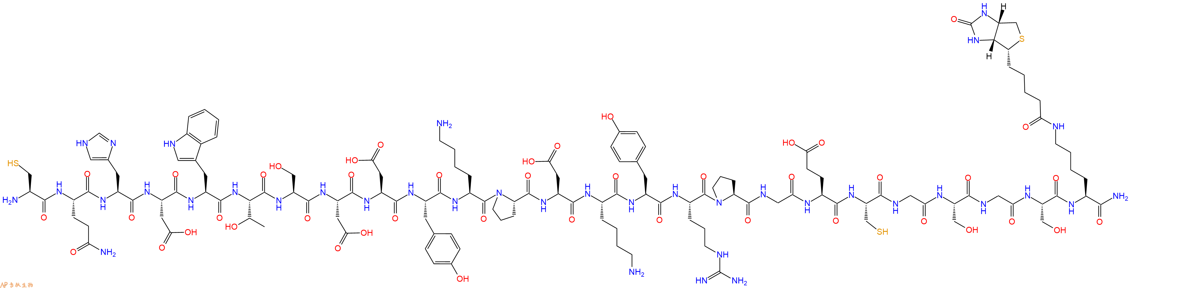 专肽生物产品H2N-Cys-Gln-His-Asp-Trp-Thr-Ser-Asp-Asp-Tyr-Lys-Pro-Asp-Lys-Tyr-Arg-Pro-Gly-Glu-Cys-Gly-Ser-Gly-Ser-Lys(Biotin)-CONH2