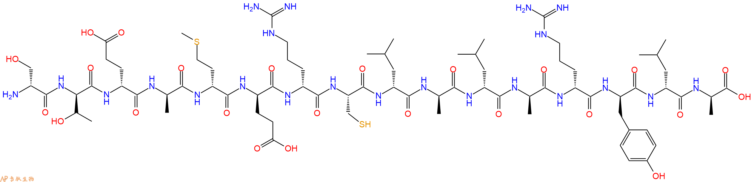 专肽生物产品H2N-DSer-DThr-DGlu-DAla-DMet-DGlu-DArg-Cys-DLeu-DAla-DLeu-DAla-DArg-DTyr-DLeu-DAla-OH