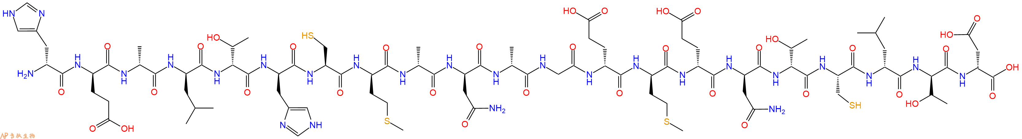专肽生物产品H2N-DHis-DGlu-DAla-DLeu-DThr-DHis-Cys-DMet-DAla-DAsn-DAla-Gly-DGlu-DMet-DGlu-DAsn-DThr-Cys-DLeu-DThr-DAsp-OH