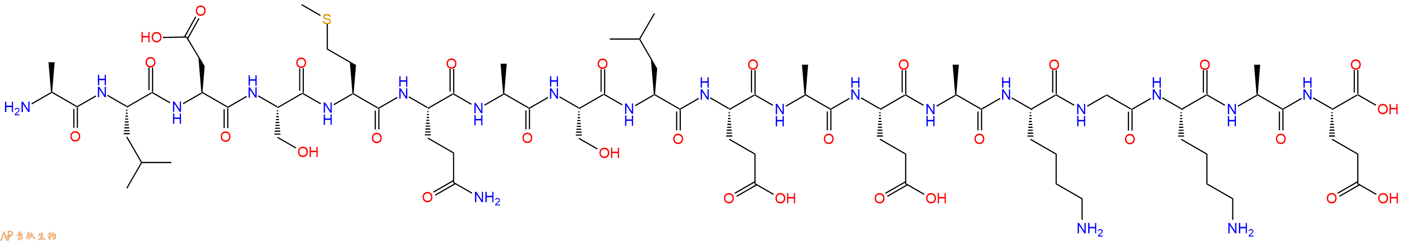 专肽生物产品H2N-Ala-Leu-Asp-Ser-Met-Gln-Ala-Ser-Leu-Glu-Ala-Glu-Ala-Lys-Gly-Lys-Ala-Glu-OH