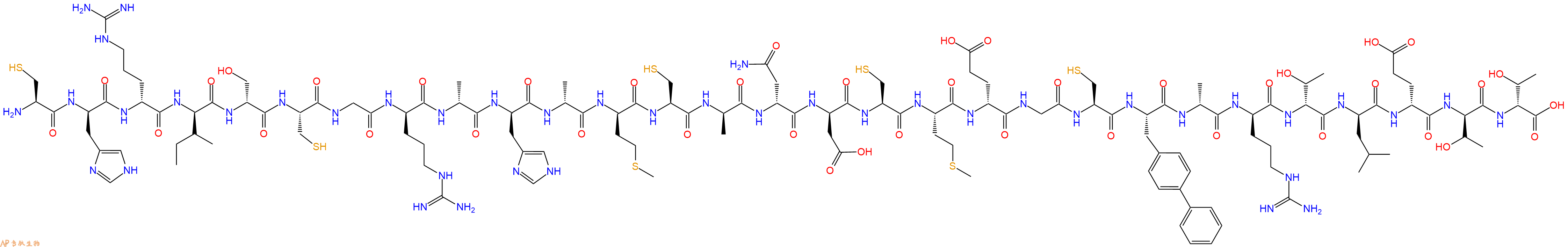 专肽生物产品H2N-Cys-DHis-DArg-DIle-DSer-Cys-Gly-DArg-DAla-DHis-DAla-DMet-Cys-DAla-DAsn-DAsp-Cys-Met-DGlu-Gly-Cys-Bip-DAla-DArg-DThr-DLeu-DGlu-DThr-DThr-OH