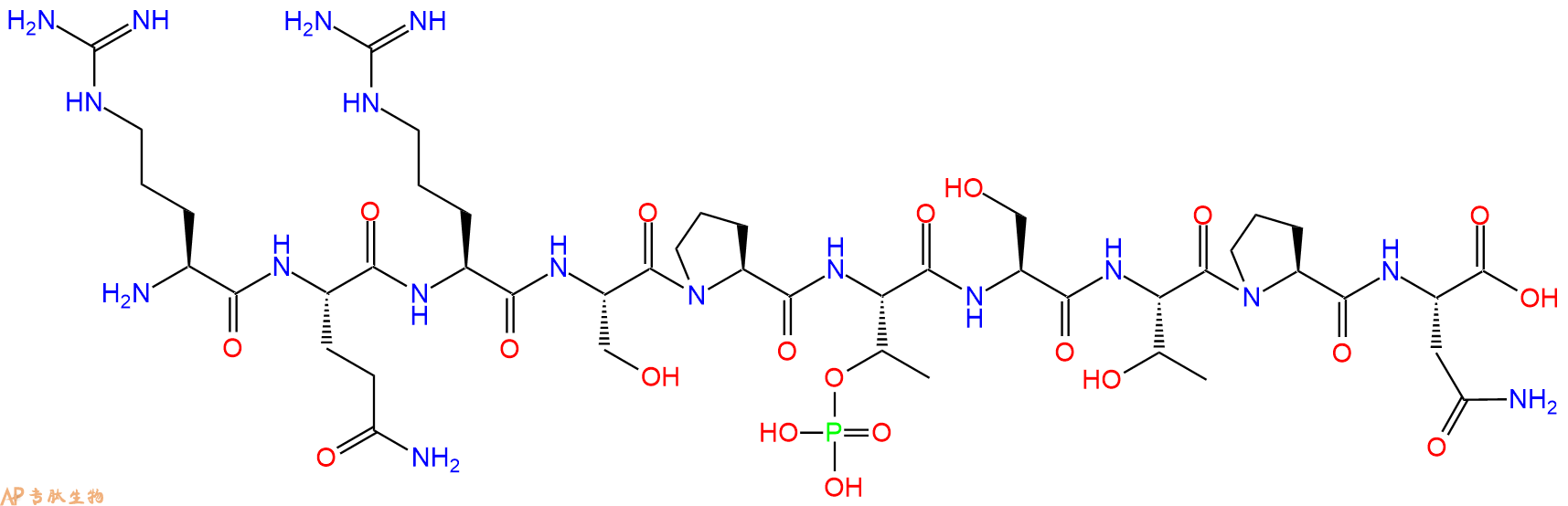 专肽生物产品H2N-Arg-Gln-Arg-Ser-Pro-pThr-Ser-Thr-Pro-Asn-OH
