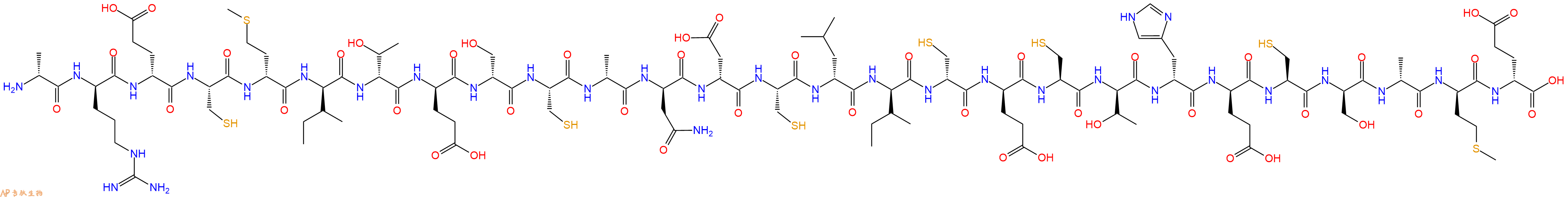 专肽生物产品H2N-DAla-DArg-DGlu-Cys-DMet-DIle-DThr-DGlu-DSer-Cys-DAla-DAsn-DAsp-Cys-DLeu-DIle-DCys-DGlu-Cys-DThr-DHis-DGlu-Cys-DSer-DAla-DMet-DGlu-OH