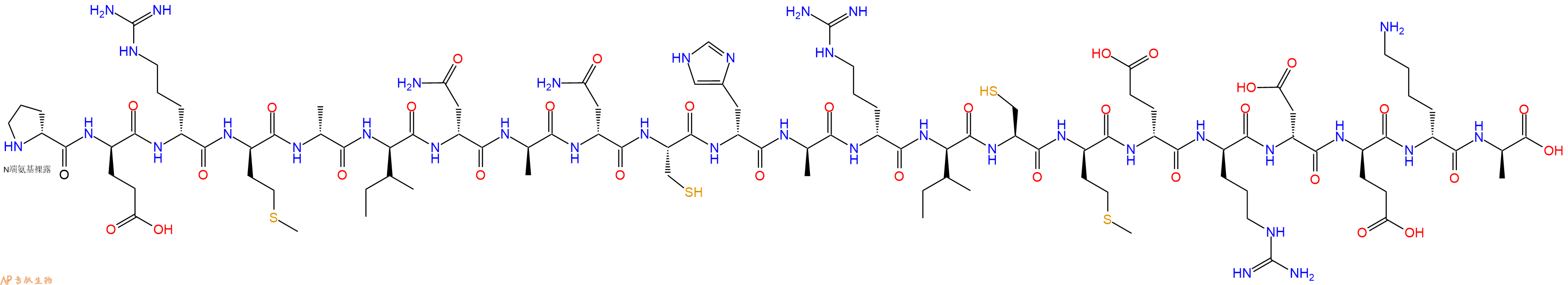 专肽生物产品H2N-DPro-DGlu-DArg-DMet-DAla-DIle-DAsn-DAla-DAsn-Cys-DHis-DAla-DArg-DIle-Cys-DMet-DGlu-DArg-DAsp-DGlu-DLys-DAla-OH