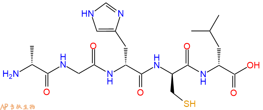 专肽生物产品H2N-DAla-Gly-DHis-DCys-DLeu-OH