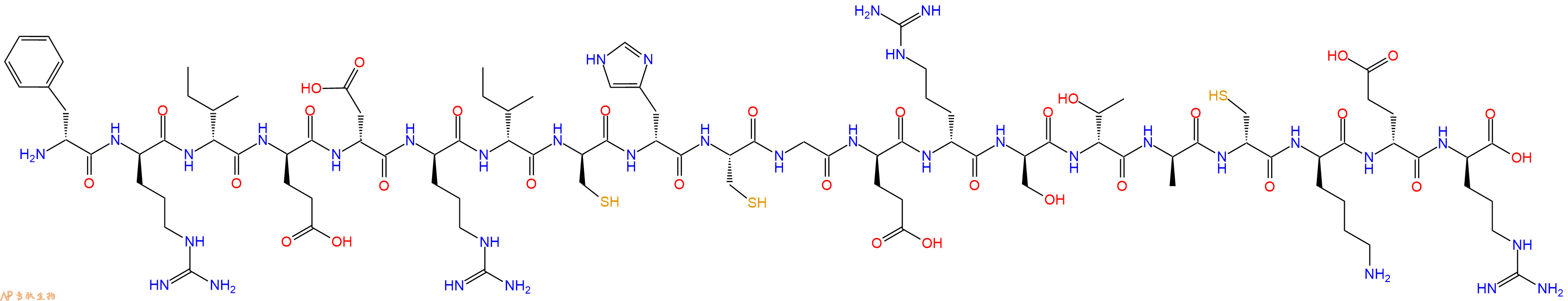 专肽生物产品H2N-DPhe-DArg-DIle-DGlu-DAsp-DArg-DIle-DCys-DHis-Cys-Gly-DGlu-DArg-DSer-DThr-DAla-DCys-DLys-DGlu-DArg-OH