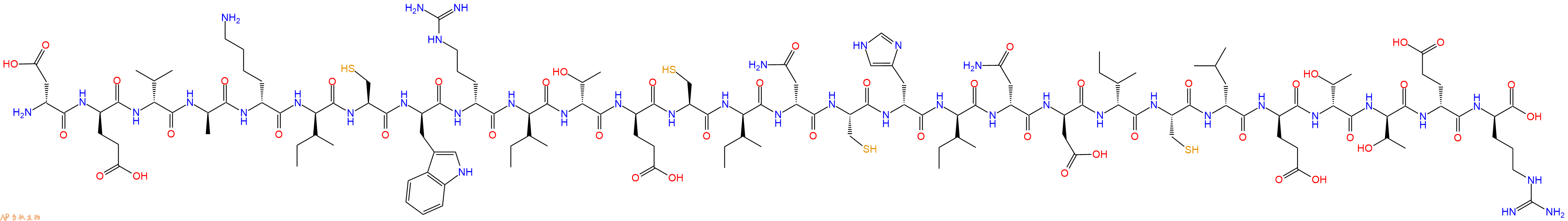 专肽生物产品H2N-DAsp-DGlu-DVal-DAla-DLys-DIle-Cys-DTrp-DArg-DIle-DThr-DGlu-Cys-DIle-DAsn-Cys-DHis-DIle-DAsn-DAsp-DIle-Cys-DLeu-DGlu-DThr-DThr-DGlu-DArg-OH