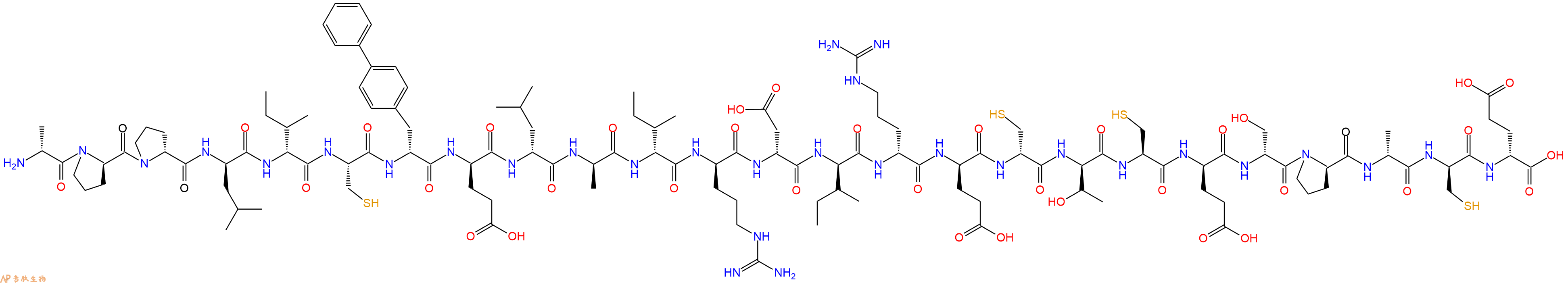 专肽生物产品H2N-DAla-DPro-DPro-DLeu-DIle-Cys-DBip-DGlu-DLeu-DAla-DIle-DArg-DAsp-DIle-DArg-DGlu-DCys-DThr-Cys-DGlu-DSer-DPro-DAla-DCys-DGlu-OH