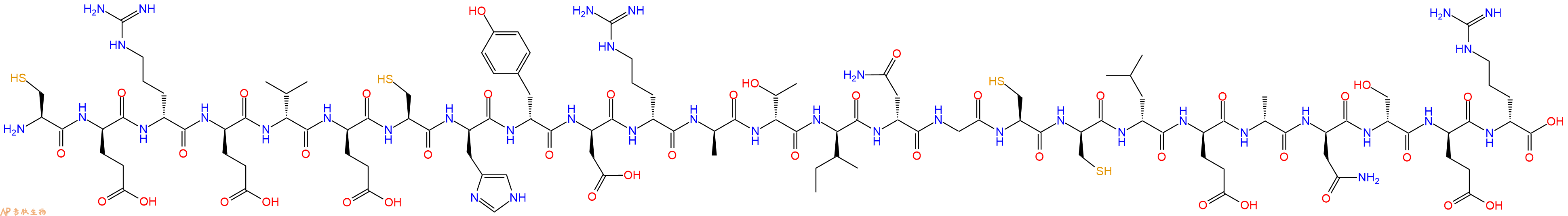 专肽生物产品H2N-Cys-DGlu-DArg-DGlu-DVal-DGlu-Cys-DHis-DTyr-DAsp-DArg-DAla-DThr-DIle-DAsn-Gly-Cys-DCys-DLeu-DGlu-DAla-DAsn-DSer-DGlu-DArg-OH