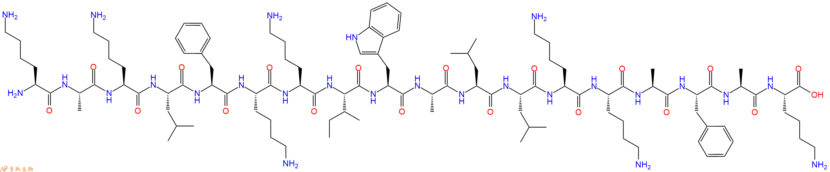专肽生物产品H2N-Lys-Ala-Lys-Leu-Phe-Lys-Lys-Ile-Trp-Ala-Leu-Leu-Lys-Lys-Ala-Phe-Ala-Lys-OH