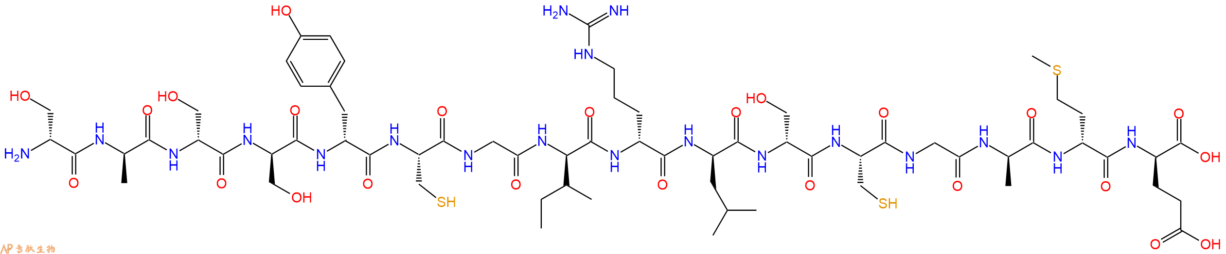 专肽生物产品H2N-DSer-DAla-DSer-DSer-DTyr-Cys-Gly-DIle-DArg-DLeu-DSer-Cys-Gly-DAla-DMet-DGlu-OH