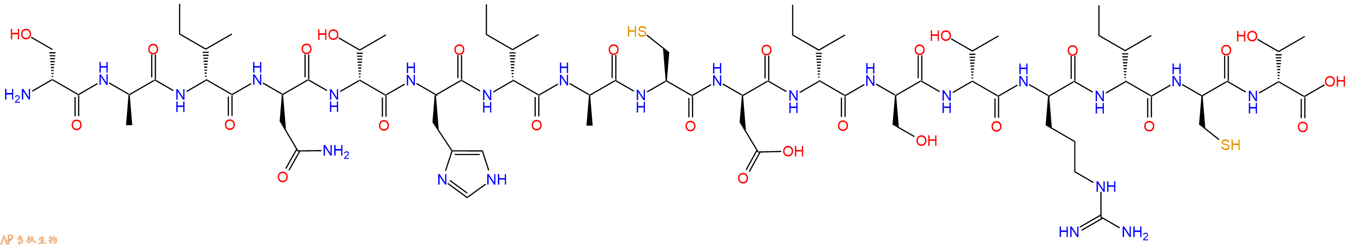 专肽生物产品H2N-DSer-DAla-DIle-DAsn-DThr-DHis-DIle-DAla-Cys-DAsp-DIle-DSer-DThr-DArg-DIle-DCys-DThr-OH