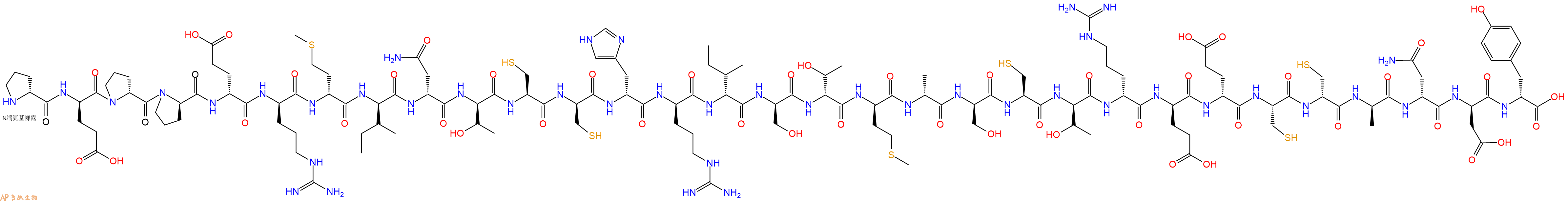 专肽生物产品H2N-DPro-DGlu-DPro-DPro-DGlu-DArg-DMet-DIle-DAsn-DThr-Cys-DCys-DHis-DArg-DIle-DSer-DThr-DMet-DAla-DSer-Cys-DThr-DArg-DGlu-DGlu-Cys-DCys-DAla-DAsn-DAsp-DTyr-OH