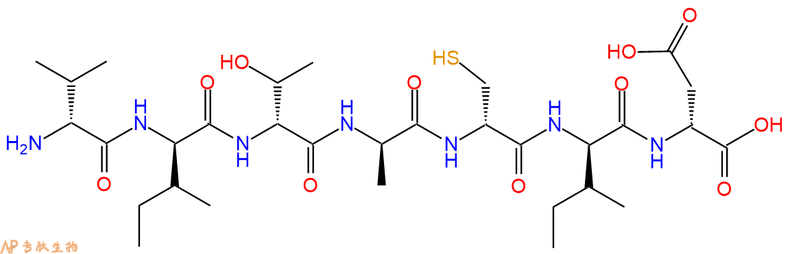 专肽生物产品H2N-DVal-DIle-DThr-DAla-DCys-DIle-DAsp-OH