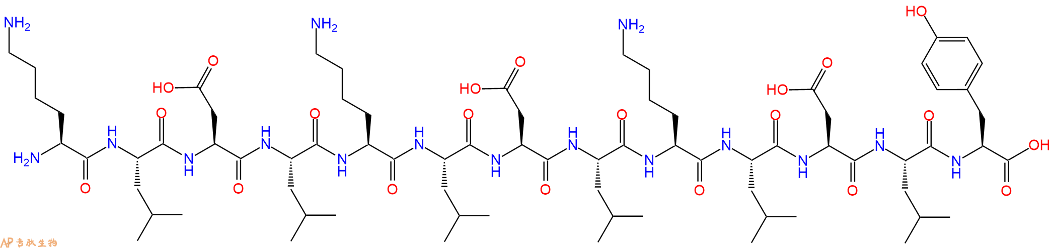 专肽生物产品H2N-Lys-Leu-Asp-Leu-Lys-Leu-Asp-Leu-Lys-Leu-Asp-Leu-Tyr-OH