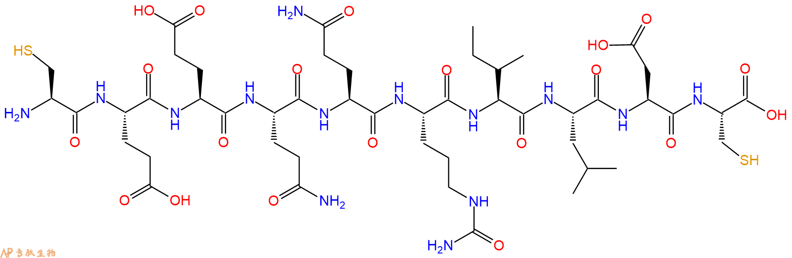 专肽生物产品H2N-Cys-Glu-Glu-Gln-Gln-Cit-Ile-Leu-Asp-Cys-OH