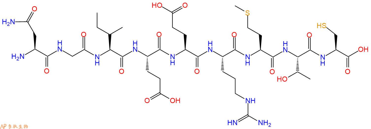 专肽生物产品H2N-Asn-Gly-Ile-Glu-Glu-Arg-Met-Thr-Cys-OH
