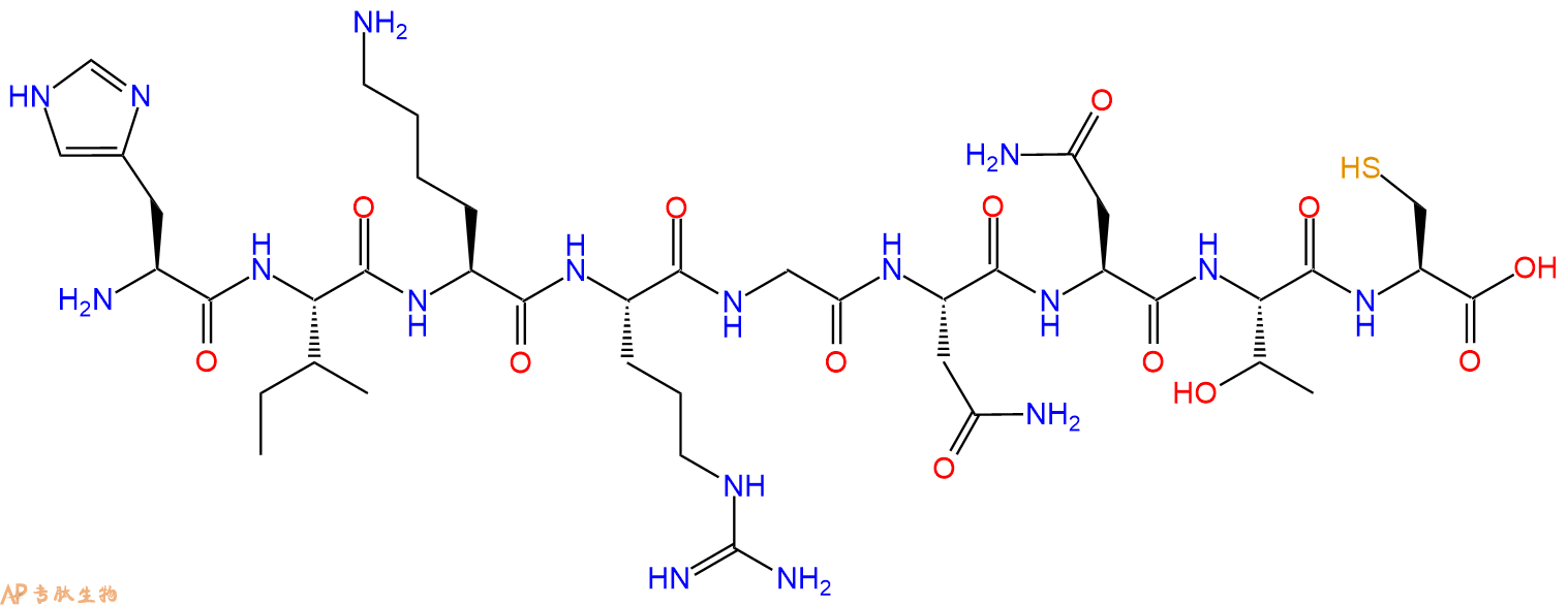 专肽生物产品H2N-His-Ile-Lys-Arg-Gly-Asn-Asn-Thr-Cys-OH