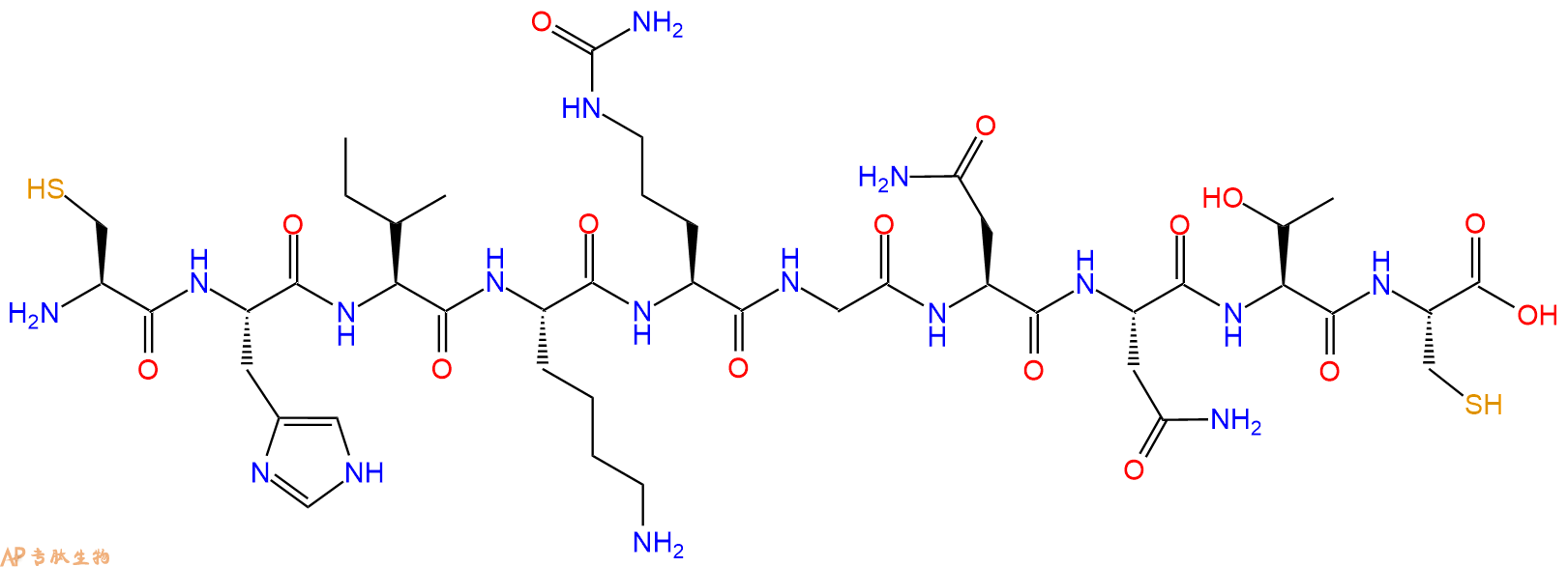 专肽生物产品H2N-Cys-His-Ile-Lys-Cit-Gly-Asn-Asn-Thr-Cys-OH