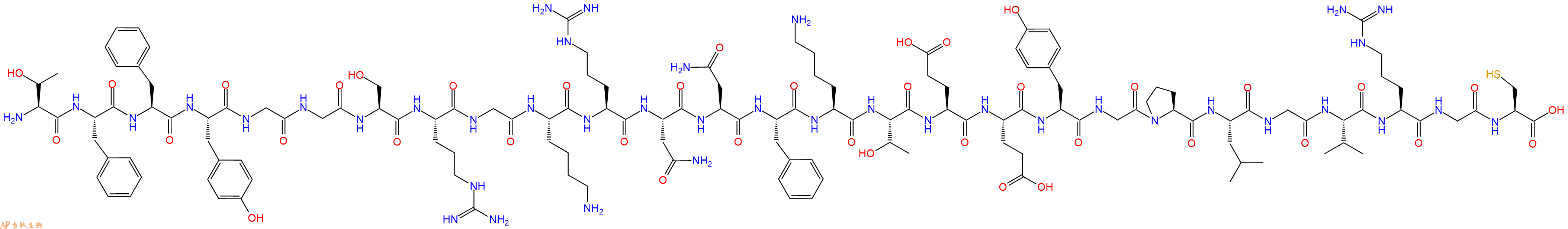 专肽生物产品H2N-Thr-Phe-Phe-Tyr-Gly-Gly-Ser-Arg-Gly-Lys-Arg-Asn-Asn-Phe-Lys-Thr-Glu-Glu-Tyr-Gly-Pro-Leu-Gly-Val-Arg-Gly-Cys-OH