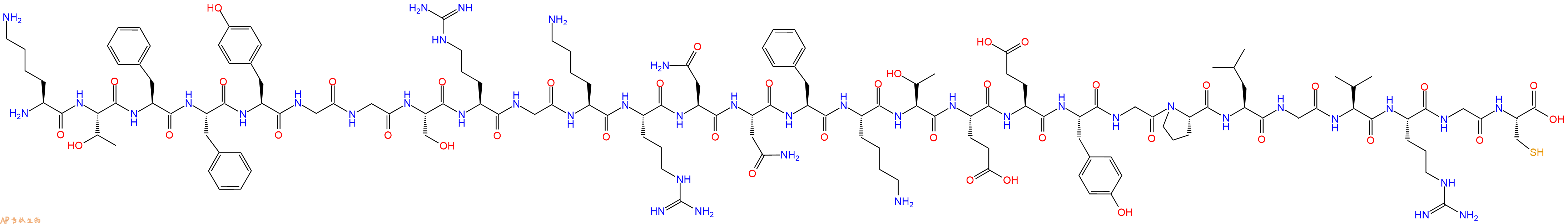 专肽生物产品H2N-Lys-Thr-Phe-Phe-Tyr-Gly-Gly-Ser-Arg-Gly-Lys-Arg-Asn-Asn-Phe-Lys-Thr-Glu-Glu-Tyr-Gly-Pro-Leu-Gly-Val-Arg-Gly-Cys-OH