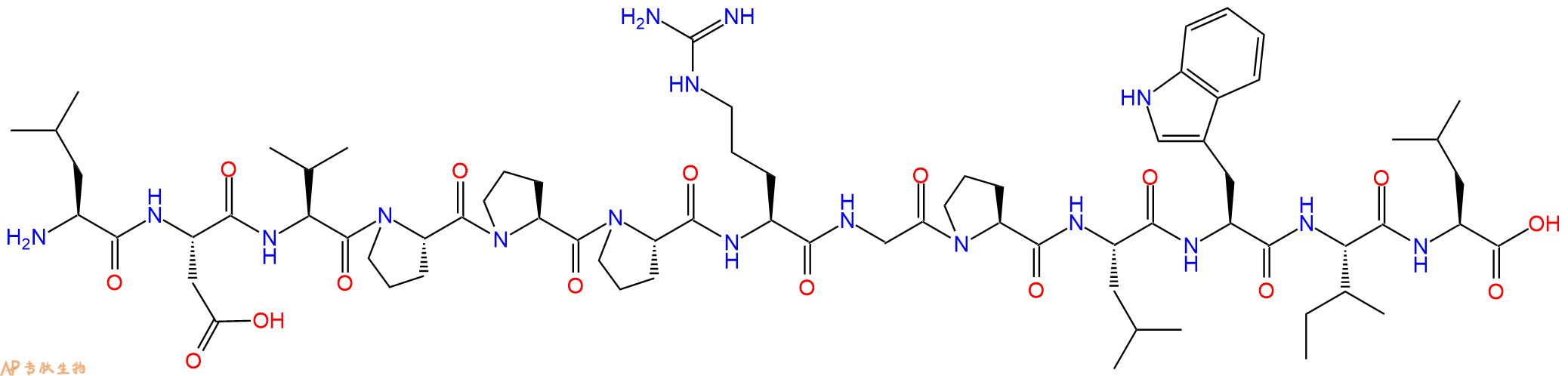 专肽生物产品H2N-Leu-Asp-Val-Pro-Pro-Pro-Arg-Gly-Pro-Leu-Trp-Ile-Leu-OH