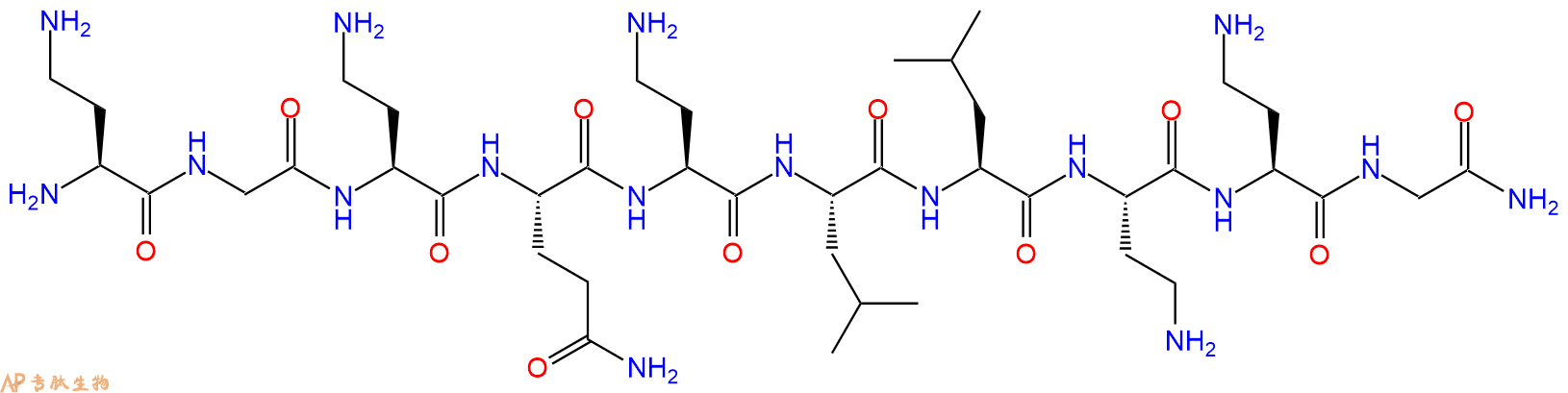 专肽生物产品H2N-Dab-Gly-Dab-Gln-Dab-Leu-Leu-Dab-Dab-Gly-CONH2