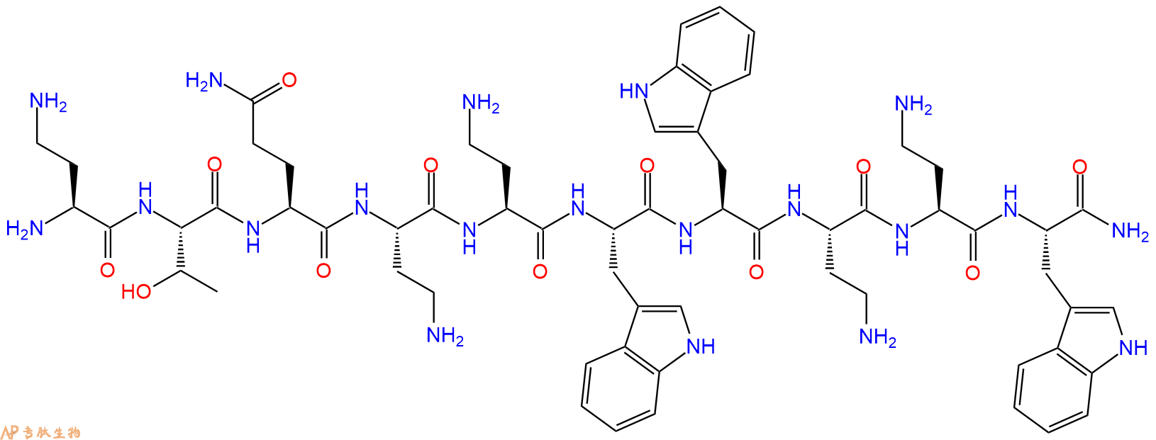 专肽生物产品H2N-Dab-Thr-Gln-Dab-Dab-Trp-Trp-Dab-Dab-Trp-CONH2