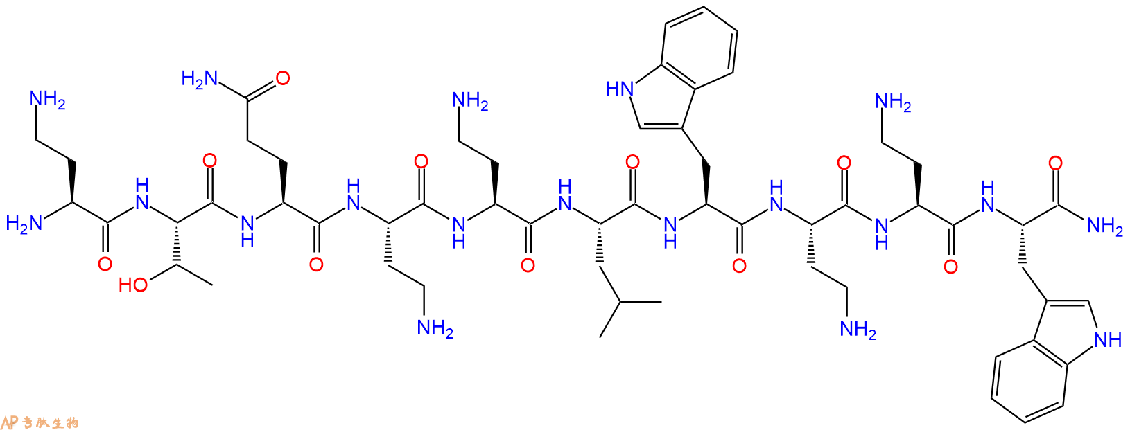 专肽生物产品H2N-Dab-Thr-Gln-Dab-Dab-Leu-Trp-Dab-Dab-Trp-CONH2