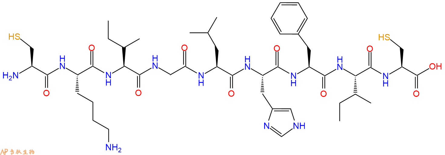 专肽生物产品H2N-Cys-Lys-Ile-Gly-Leu-His-Phe-Ile-Cys-OH
