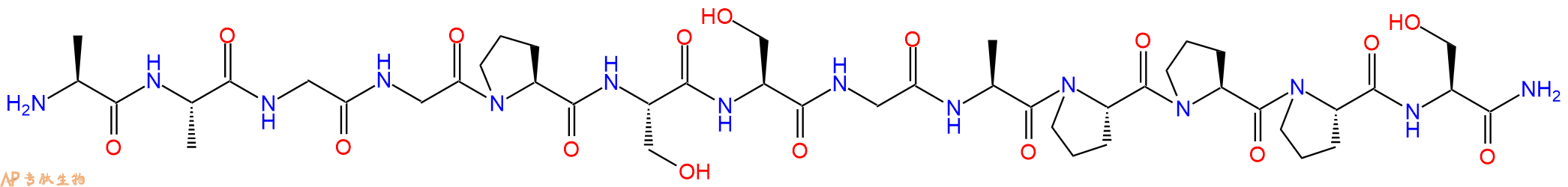 专肽生物产品H2N-Ala-Ala-Gly-Gly-Pro-Ser-Ser-Gly-Ala-Pro-Pro-Pro-Ser-CONH2