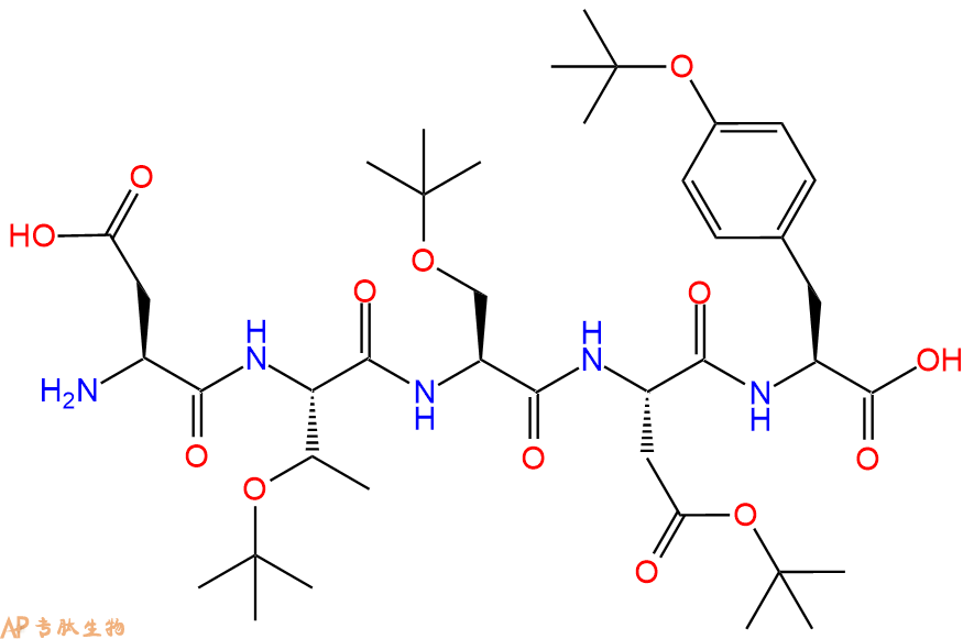 专肽生物产品H2N-Asp-Thr(tBu)-Ser(tBu)-Asp(OtBu)-Tyr(tBu)-OH