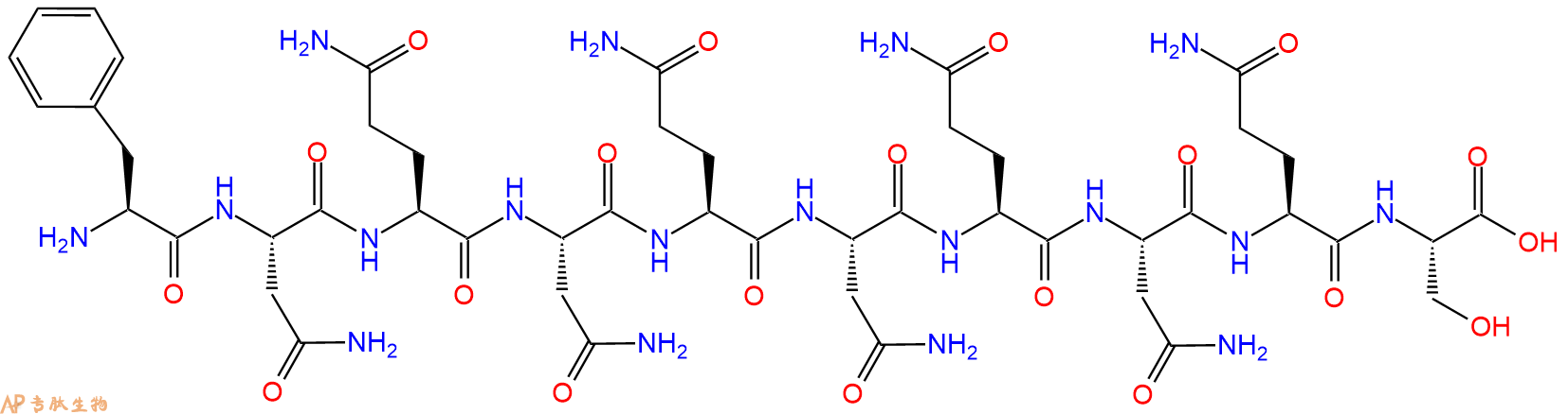专肽生物产品H2N-Phe-Asn-Gln-Asn-Gln-Asn-Gln-Asn-Gln-Ser-OH