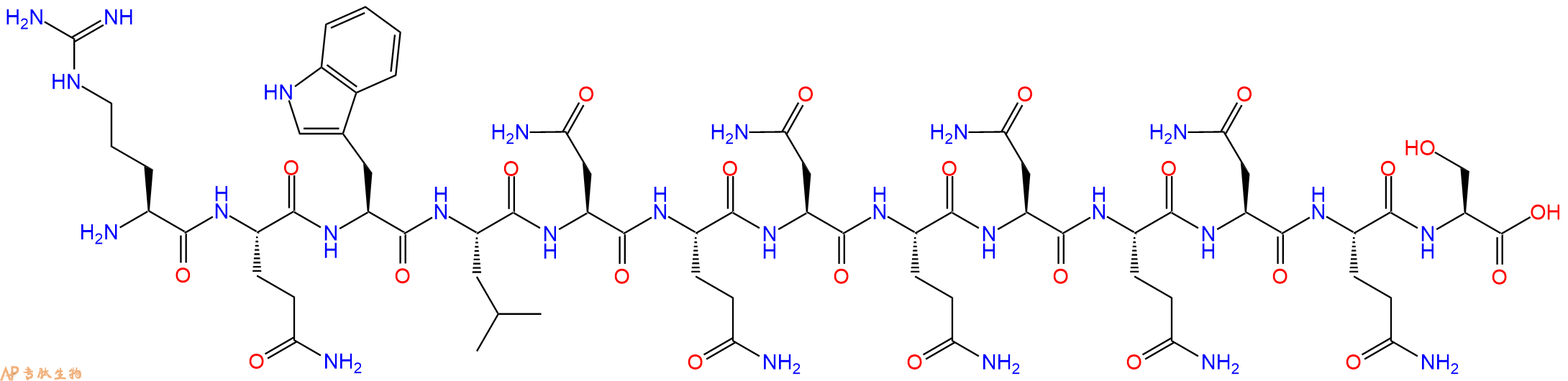 专肽生物产品H2N-Arg-Gln-Trp-Leu-Asn-Gln-Asn-Gln-Asn-Gln-Asn-Gln-Ser-OH