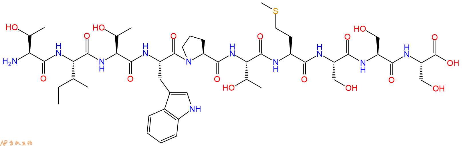 专肽生物产品H2N-Thr-Ile-Thr-Trp-Pro-Thr-Met-Ser-Ser-Ser-OH