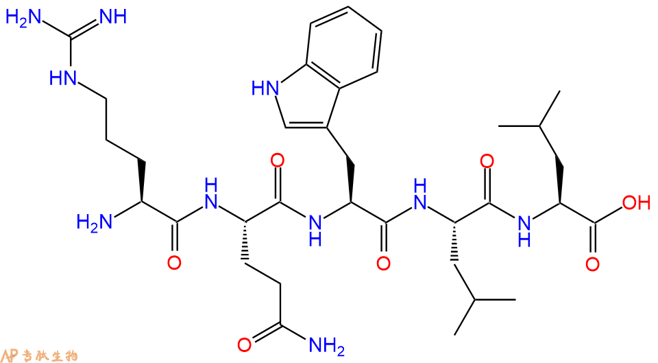 专肽生物产品H2N-Arg-Gln-Trp-Leu-Leu-OH