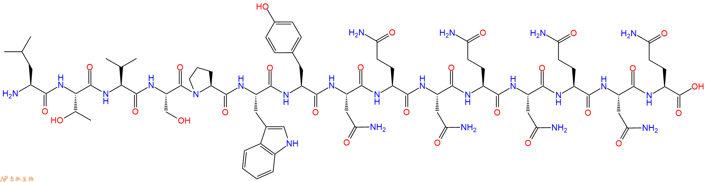 专肽生物产品H2N-Leu-Thr-Val-Ser-Pro-Trp-Tyr-Asn-Gln-Asn-Gln-Asn-Gln-Asn-Gln-OH