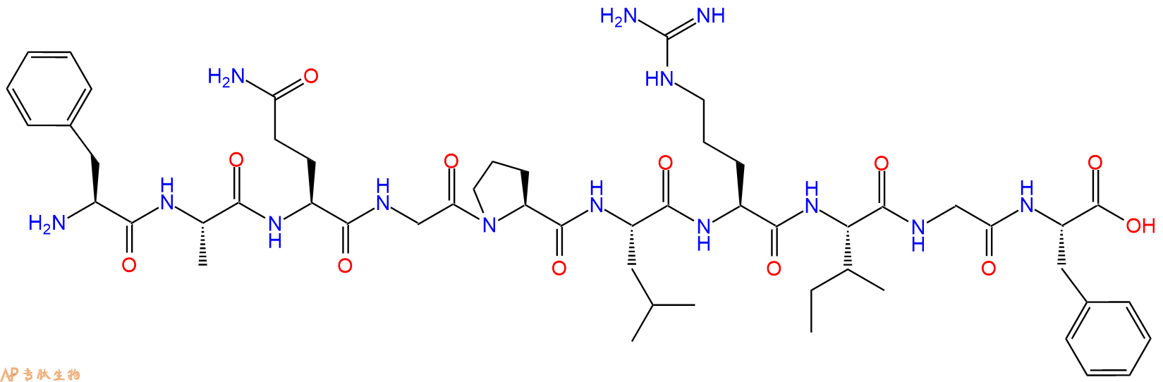 专肽生物产品H2N-Phe-Ala-Gln-Gly-Pro-Leu-Arg-Ile-Gly-Phe-OH