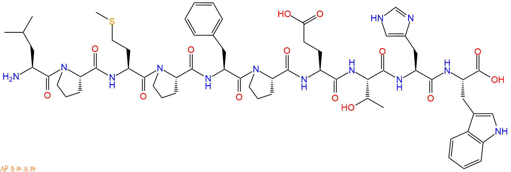 专肽生物产品H2N-Leu-Pro-Met-Pro-Phe-Pro-Glu-Thr-His-Trp-OH