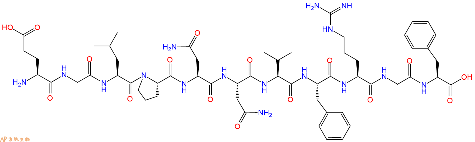 专肽生物产品H2N-Glu-Gly-Leu-Pro-Asn-Asn-Val-Phe-Arg-Gly-Phe-OH