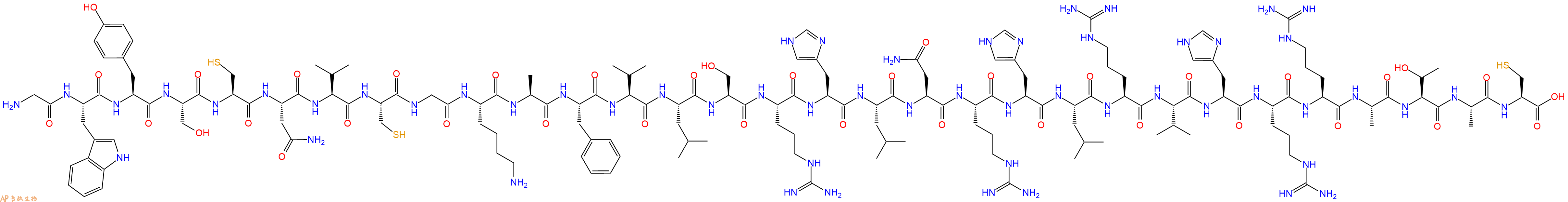 专肽生物产品H2N-Gly-Trp-Tyr-Ser-Cys-Asn-Val-Cys-Gly-Lys-Ala-Phe-Val-Leu-Ser-Arg-His-Leu-Asn-Arg-His-Leu-Arg-Val-His-Arg-Arg-Ala-Thr-Ala-Cys-OH