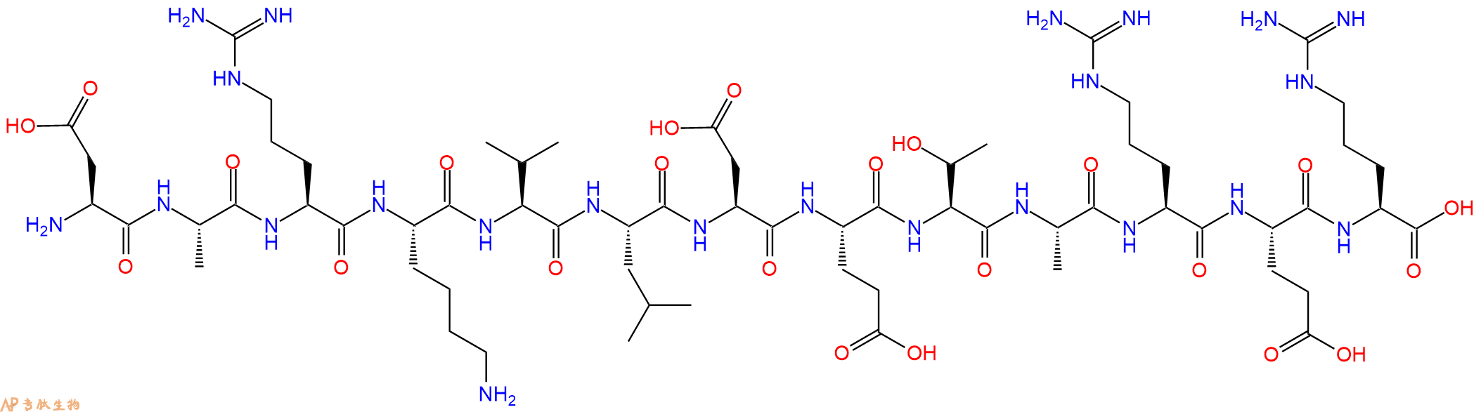 专肽生物产品H2N-Asp-Ala-Arg-Lys-Val-Leu-Asp-Glu-Thr-Ala-Arg-Glu-Arg-OH
