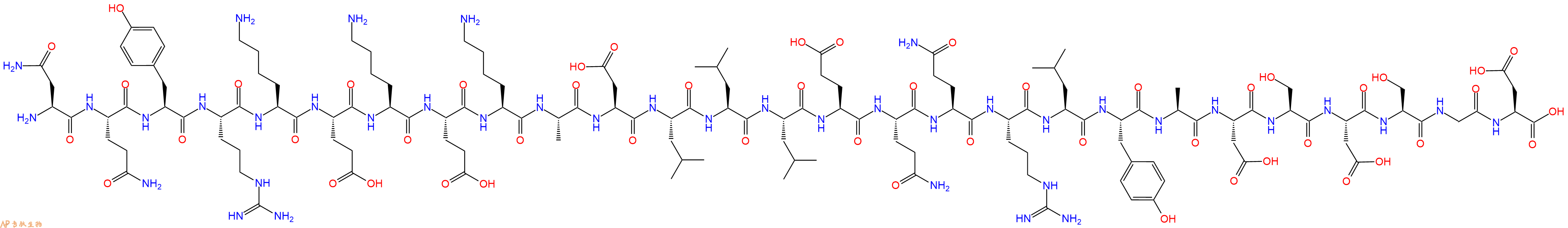 专肽生物产品H2N-Asn-Gln-Tyr-Arg-Lys-Glu-Lys-Glu-Lys-Ala-Asp-Leu-Leu-Leu-Glu-Gln-Gln-Arg-Leu-Tyr-Ala-Asp-Ser-Asp-Ser-Gly-Asp-OH