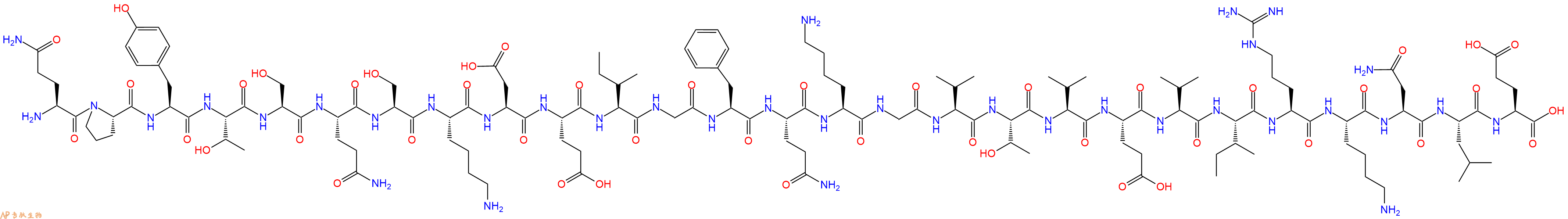 专肽生物产品H2N-Gln-Pro-Tyr-Thr-Ser-Gln-Ser-Lys-Asp-Glu-Ile-Gly-Phe-Gln-Lys-Gly-Val-Thr-Val-Glu-Val-Ile-Arg-Lys-Asn-Leu-Glu-OH