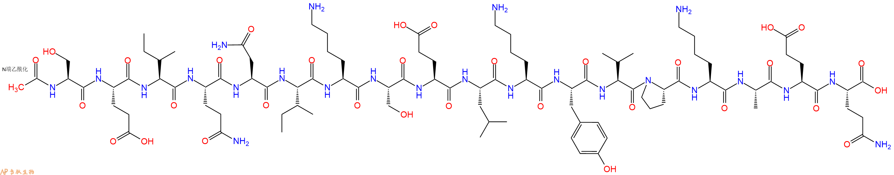 专肽生物产品Ac-Ser-Glu-Ile-Gln-Asn-Ile-Lys-Ser-Glu-Leu-Lys-Tyr-Val-Pro-Lys-Ala-Glu-Gln-OH