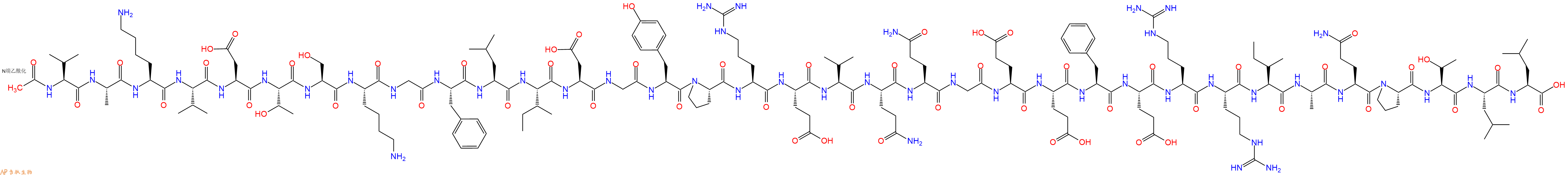 专肽生物产品Ac-Val-Ala-Lys-Val-Asp-Thr-Ser-Lys-Gly-Phe-Leu-Ile-Asp-Gly-Tyr-Pro-Arg-Glu-Val-Gln-Gln-Gly-Glu-Glu-Phe-Glu-Arg-Arg-Ile-Ala-Gln-Pro-Thr-Leu-Leu-OH