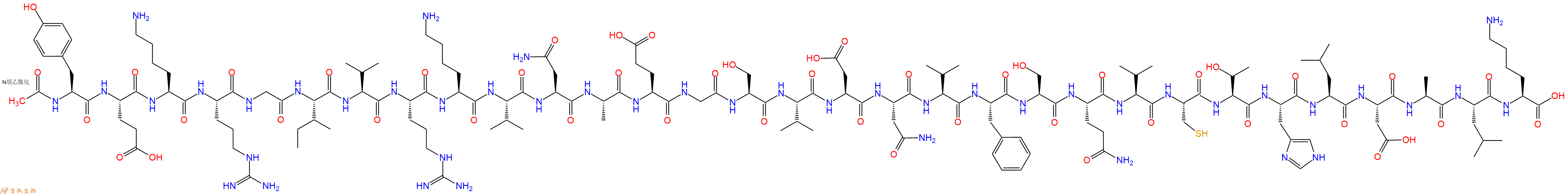 专肽生物产品Ac-Tyr-Glu-Lys-Arg-Gly-Ile-Val-Arg-Lys-Val-Asn-Ala-Glu-Gly-Ser-Val-Asp-Asn-Val-Phe-Ser-Gln-Val-Cys-Thr-His-Leu-Asp-Ala-Leu-Lys-OH