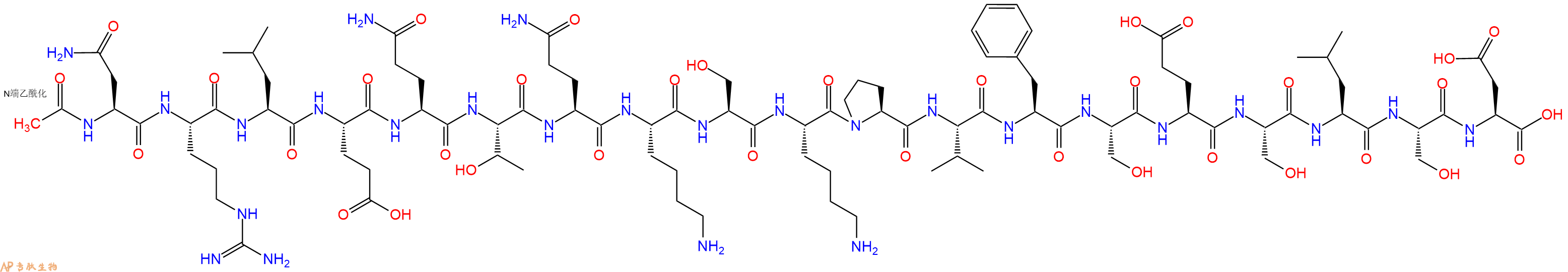 专肽生物产品Ac-Asn-Arg-Leu-Glu-Gln-Thr-Gln-Lys-Ser-Lys-Pro-Val-Phe-Ser-Glu-Ser-Leu-Ser-Asp-OH