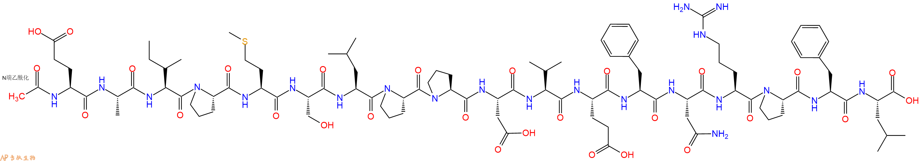 专肽生物产品Ac-Glu-Ala-Ile-Pro-Met-Ser-Leu-Pro-Pro-Asp-Val-Glu-Phe-Asn-Arg-Pro-Phe-Leu-OH