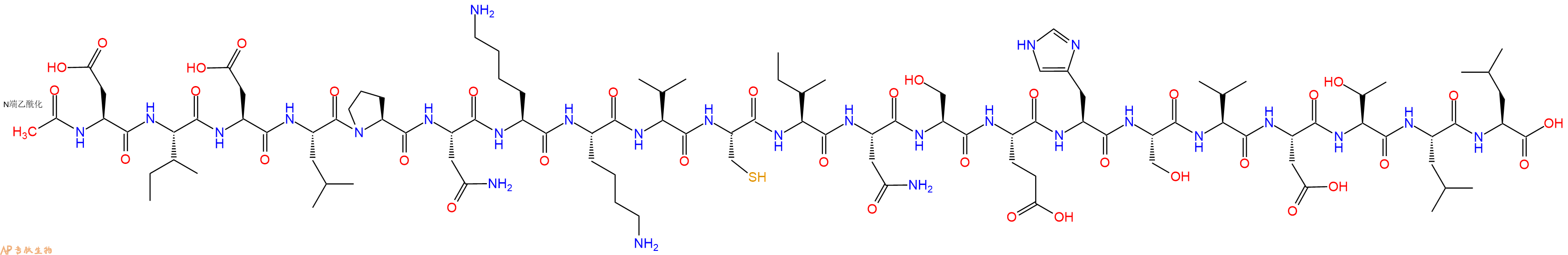 专肽生物产品Ac-Asp-Ile-Asp-Leu-Pro-Asn-Lys-Lys-Val-Cys-Ile-Asn-Ser-Glu-His-Ser-Val-Asp-Thr-Leu-Leu-OH